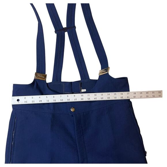 Vintage Feller Hosen Blue Wool Snow Ski Bib Overall Stir Up Pants Size 36 X-Long - Picture 4 of 11